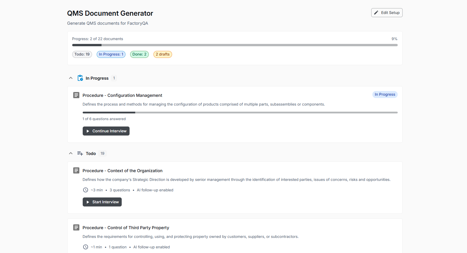 AI QMS Generator No Menu