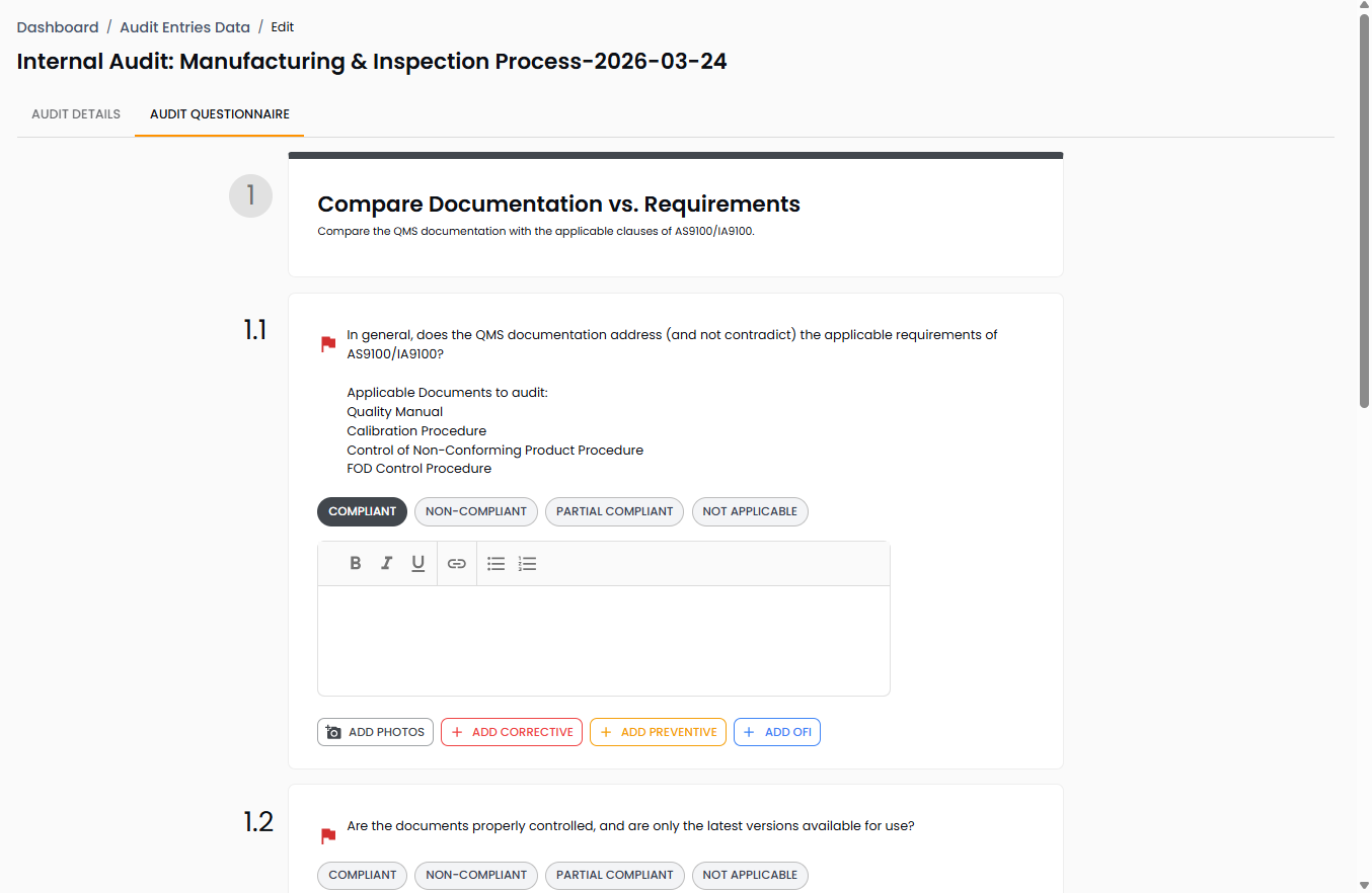 Qms Audit Module Quality Management Software for Manufacturing | FactoryQA