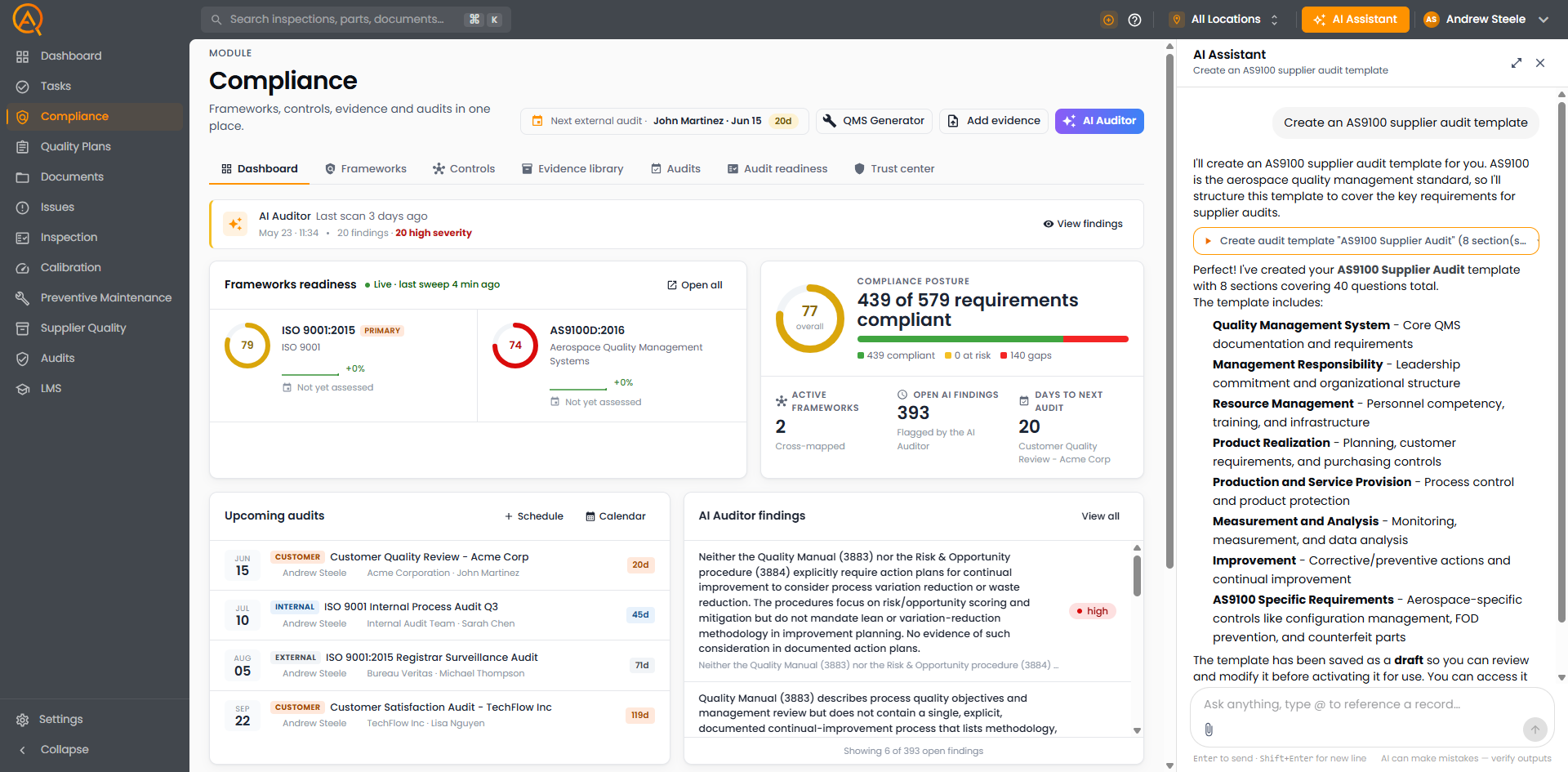 Compliance + AI Screenshot