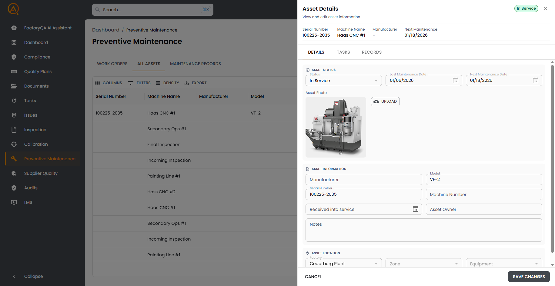 Preventive Maintenance Home Page