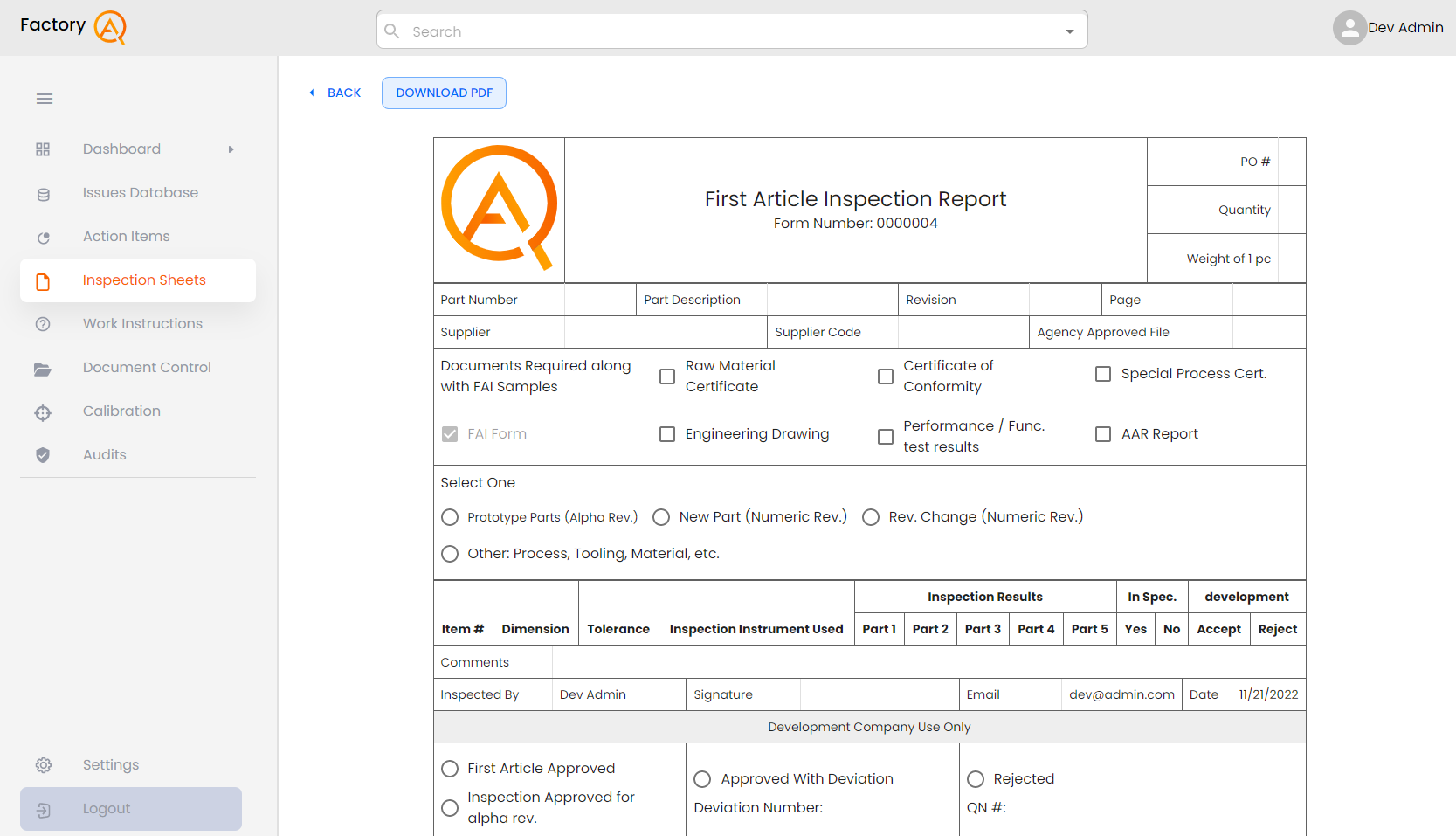 Inspection Sheets-1